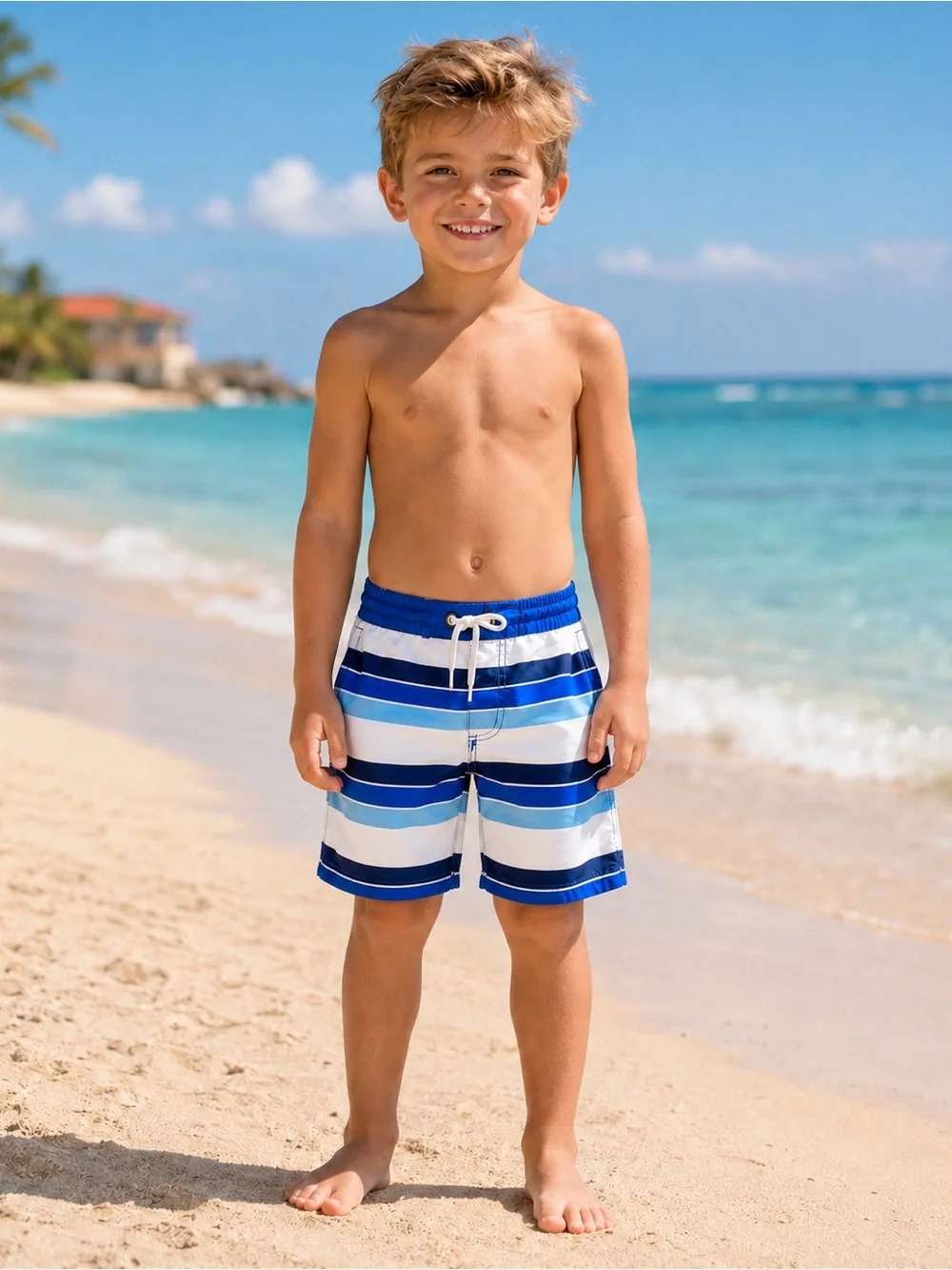 Old Navy Striped Swim Trucks Size M 8